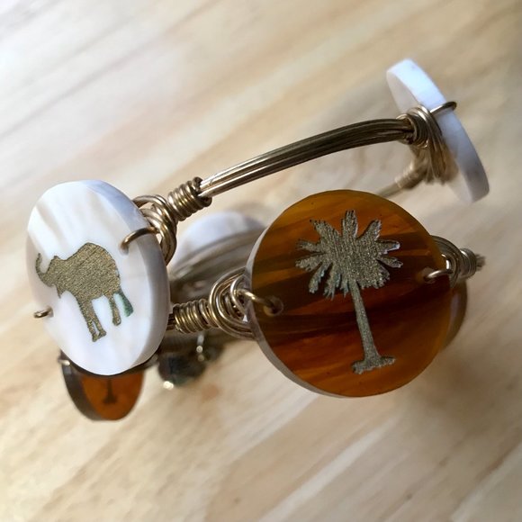 Bourbon & Bowties / Moon And Lola Tortoise Palm & Elephant Bangle Bracelets 🌴🐘 - Picture 4 of 9